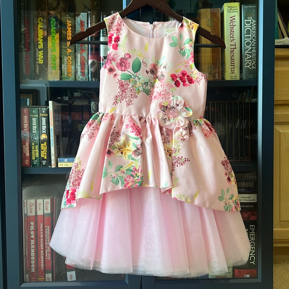Girls David Charles Party Dress. Size 8 years.